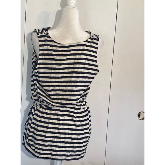 Talbots Women Size Medium Sleeveless Top w/ Tie Waist Black & White - Picture 3 of 5